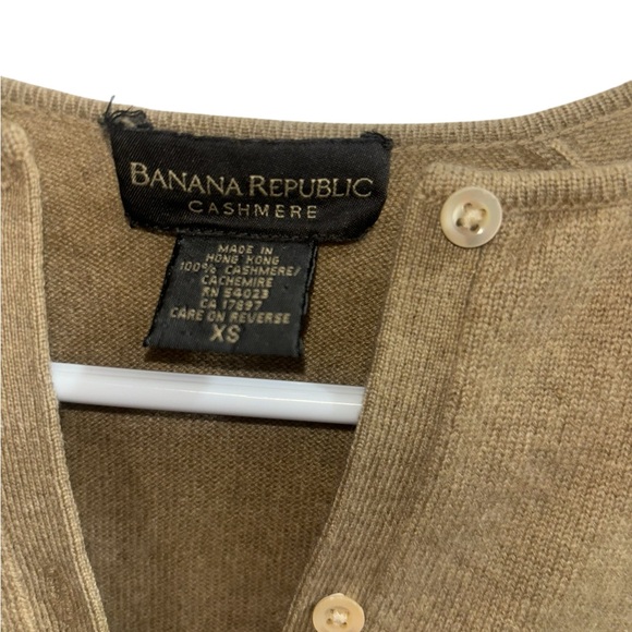 Banana Republic Tan Cashmere Button-Up Cardigan - Picture 2 of 3